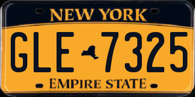 NY license plate GLE7325
