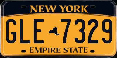 NY license plate GLE7329