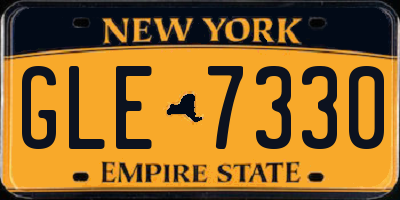 NY license plate GLE7330