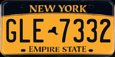 NY license plate GLE7332