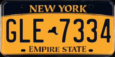 NY license plate GLE7334