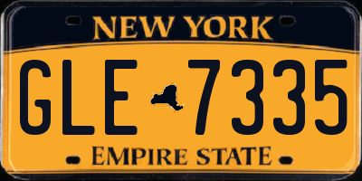 NY license plate GLE7335