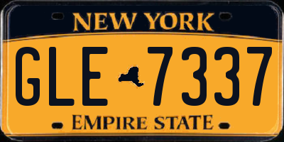 NY license plate GLE7337