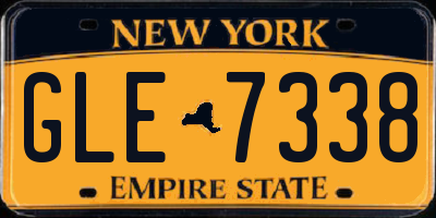NY license plate GLE7338