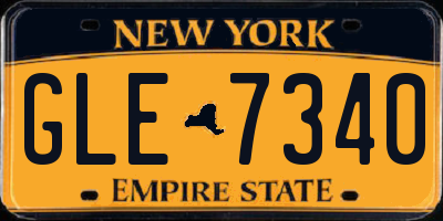 NY license plate GLE7340