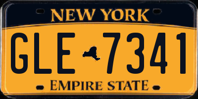 NY license plate GLE7341