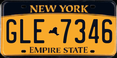 NY license plate GLE7346