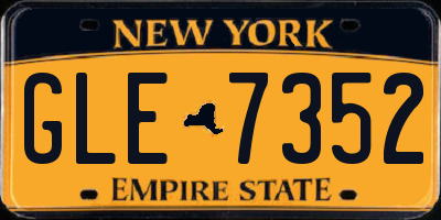 NY license plate GLE7352