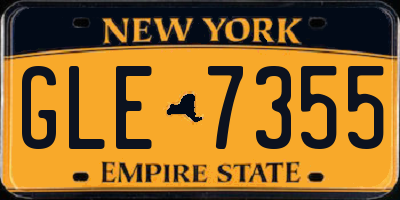 NY license plate GLE7355
