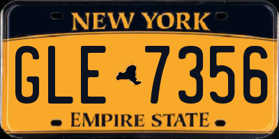 NY license plate GLE7356