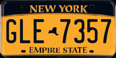 NY license plate GLE7357