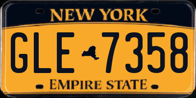 NY license plate GLE7358