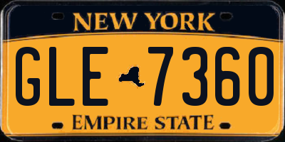 NY license plate GLE7360