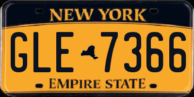 NY license plate GLE7366
