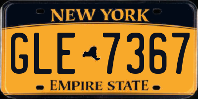 NY license plate GLE7367