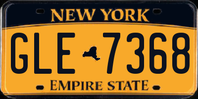 NY license plate GLE7368