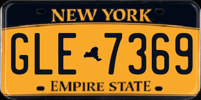 NY license plate GLE7369