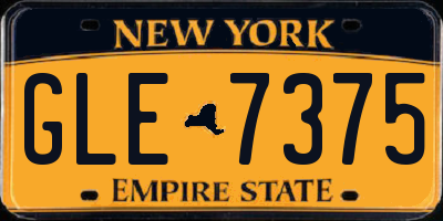 NY license plate GLE7375