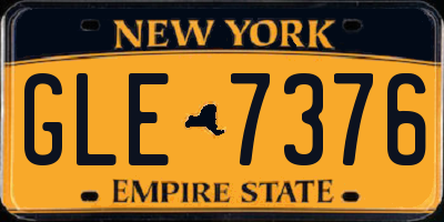 NY license plate GLE7376
