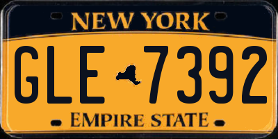 NY license plate GLE7392