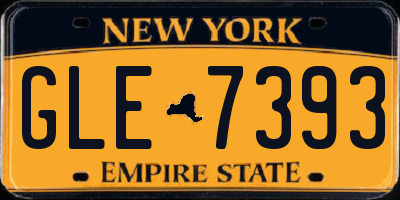 NY license plate GLE7393