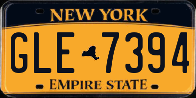 NY license plate GLE7394