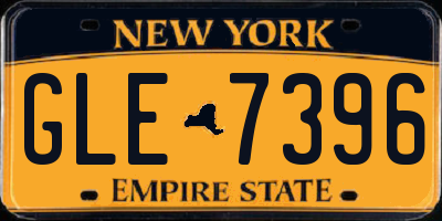NY license plate GLE7396