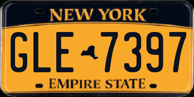 NY license plate GLE7397