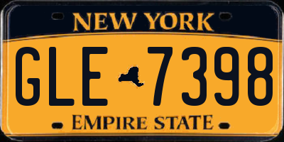 NY license plate GLE7398