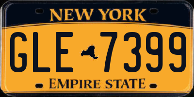 NY license plate GLE7399