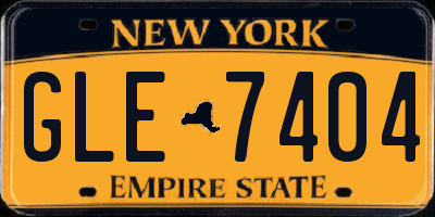 NY license plate GLE7404