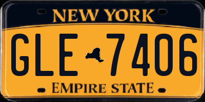 NY license plate GLE7406