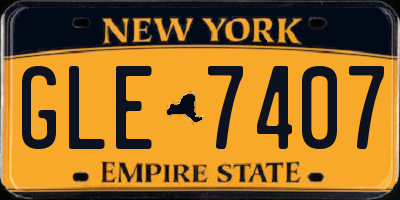 NY license plate GLE7407