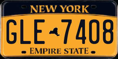 NY license plate GLE7408