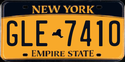 NY license plate GLE7410