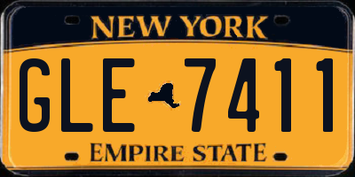 NY license plate GLE7411