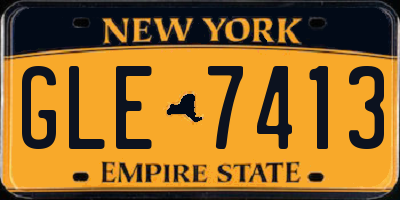 NY license plate GLE7413