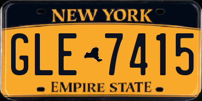 NY license plate GLE7415