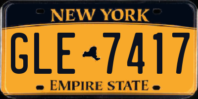 NY license plate GLE7417