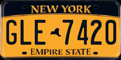 NY license plate GLE7420
