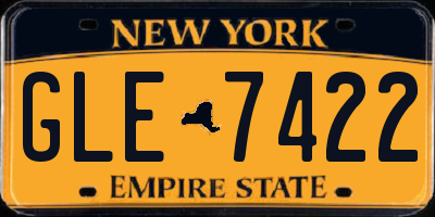 NY license plate GLE7422