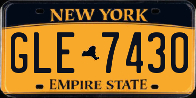 NY license plate GLE7430