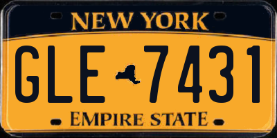 NY license plate GLE7431