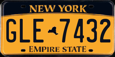 NY license plate GLE7432