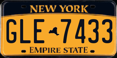 NY license plate GLE7433