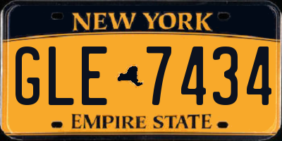 NY license plate GLE7434