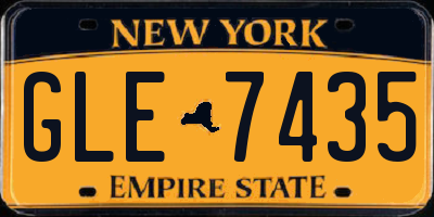 NY license plate GLE7435