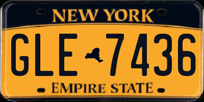 NY license plate GLE7436