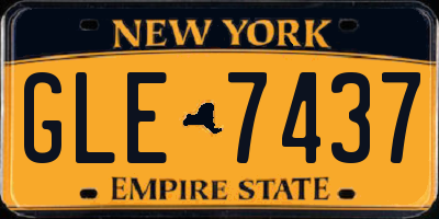 NY license plate GLE7437
