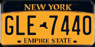 NY license plate GLE7440